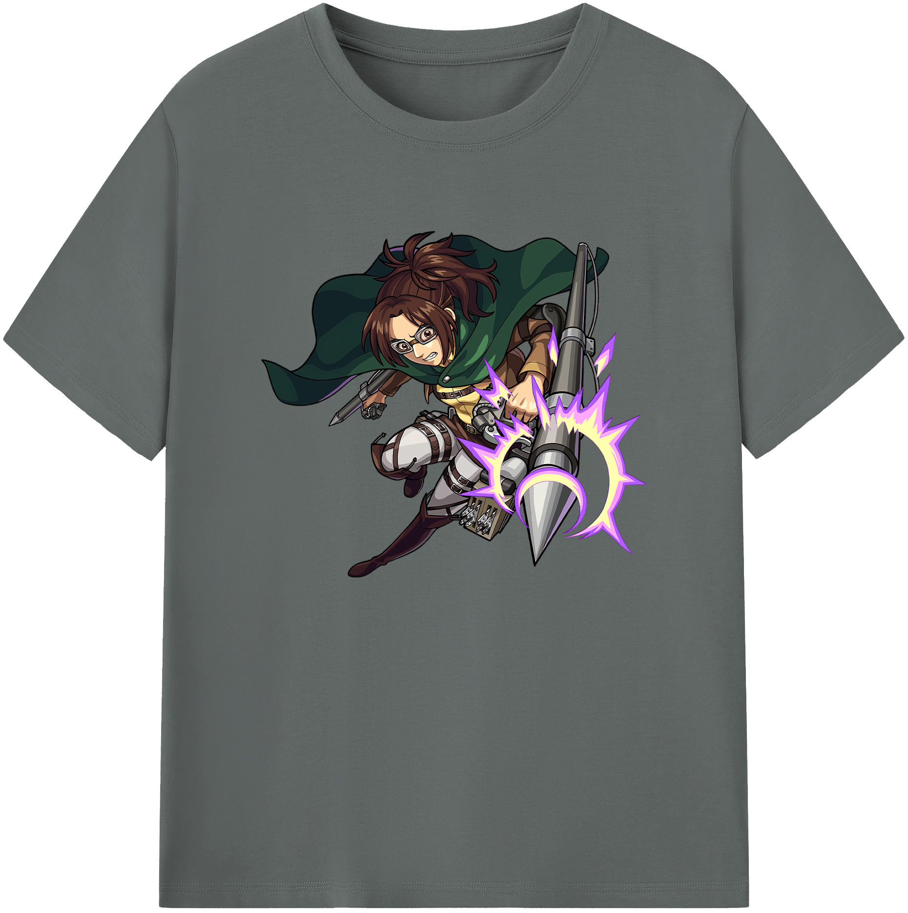 （画像用） 進撃の巨人 ハンジ·ゾエ Attack on Titan Hanji Zoe 綿100％ メンズ半袖Tシャツ｜肌触りやわらか＆通気性